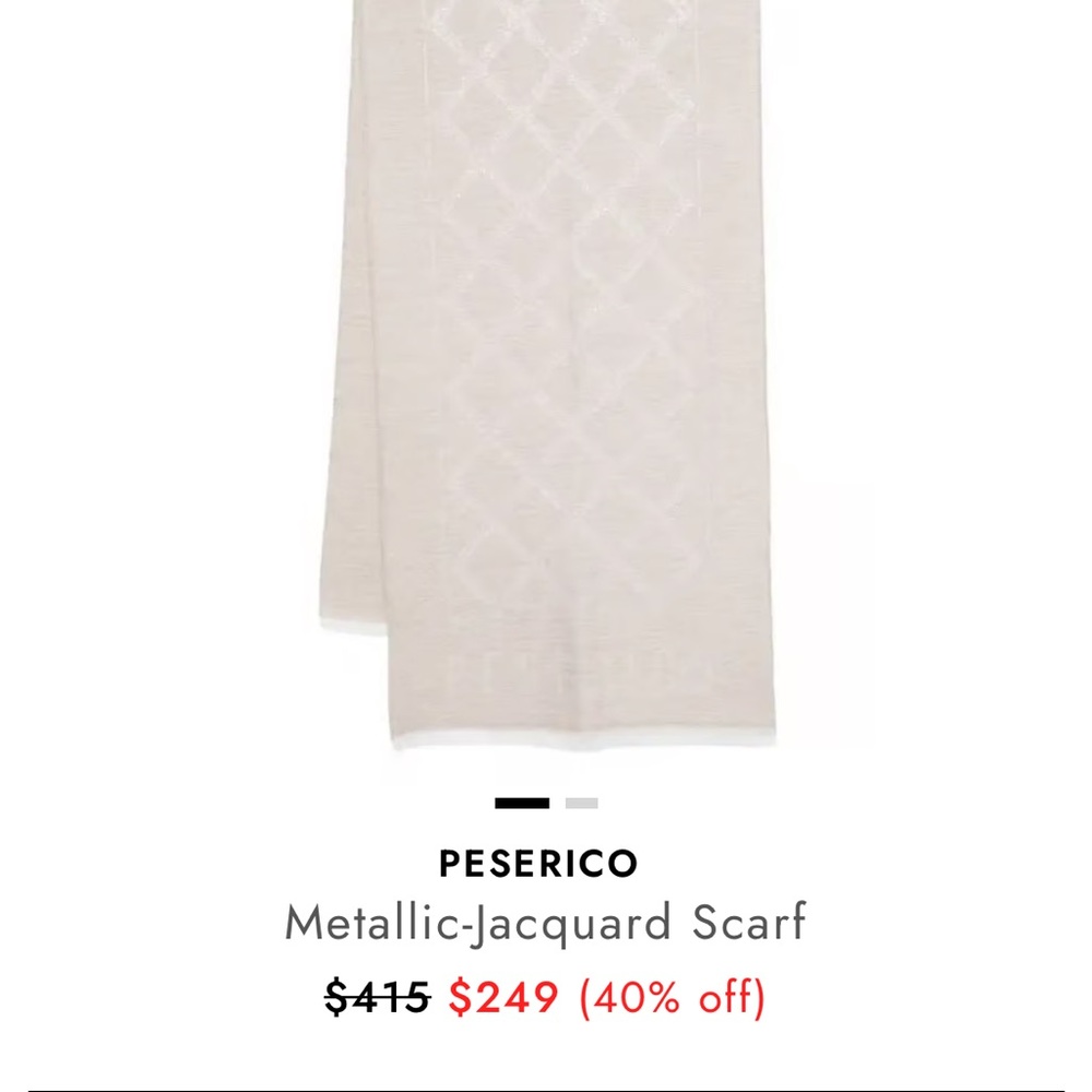 NEW Peserico Elegant Cream Scarf